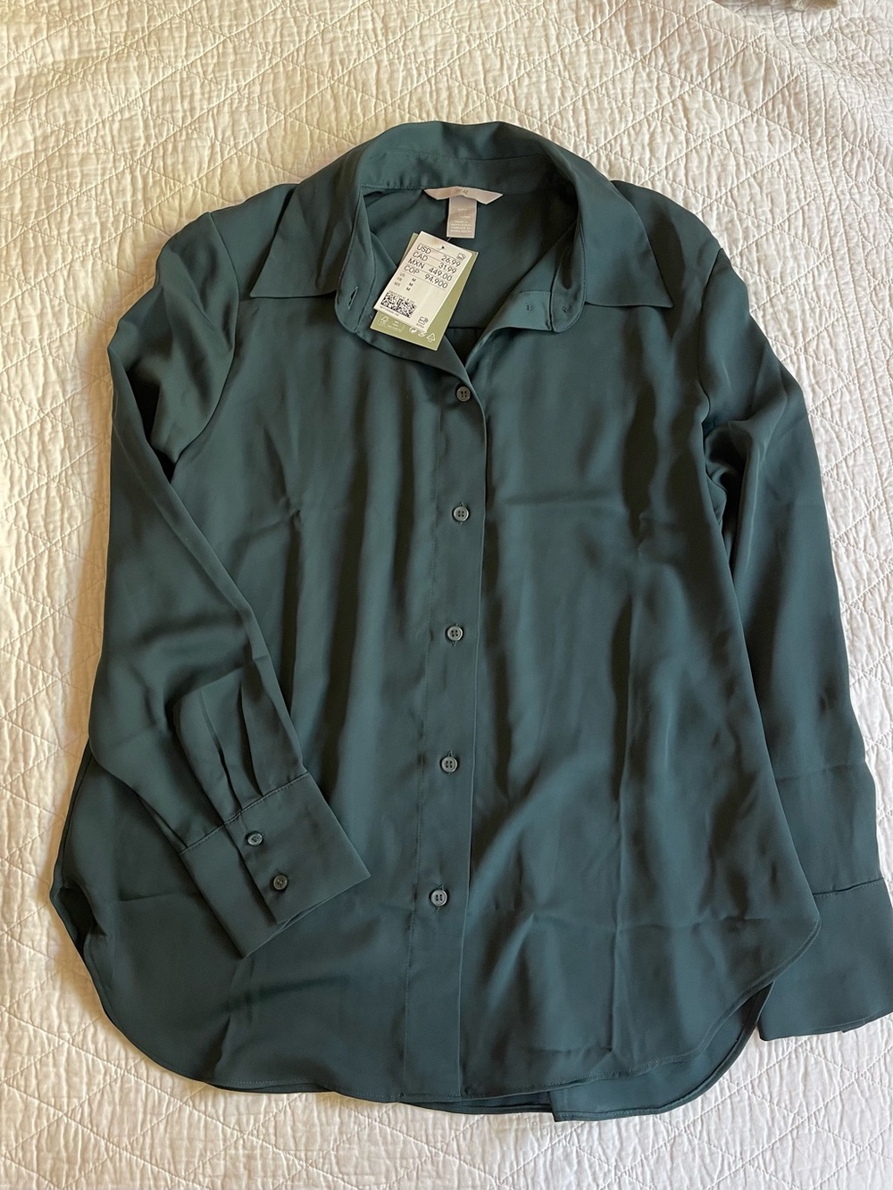 H&M Dark Green Women's Button-Down Shirt